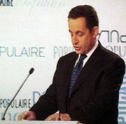 Nicolas Sarkozy speaking at the congress of his party