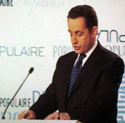 Nicolas Sarkozy speaking at the congress of his party